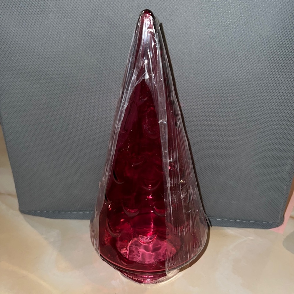 NWT Red Hallow glass modern Christmas tree decor